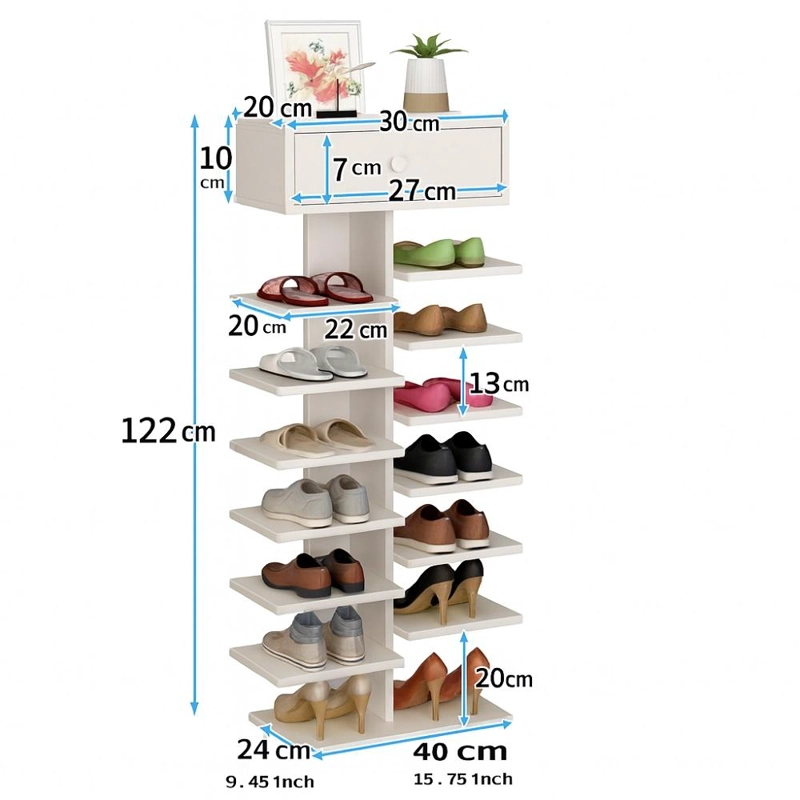 ZAPATERO  MADERA MULTIFUNCIONAL ESTANTE Y ORGANIZADOR HOGAR- BLANCO - 4
