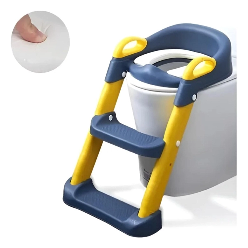 ASIENTO ADAPTADOR CON ESCALERA PARA INODORO INFANTIL - AZUL - 2