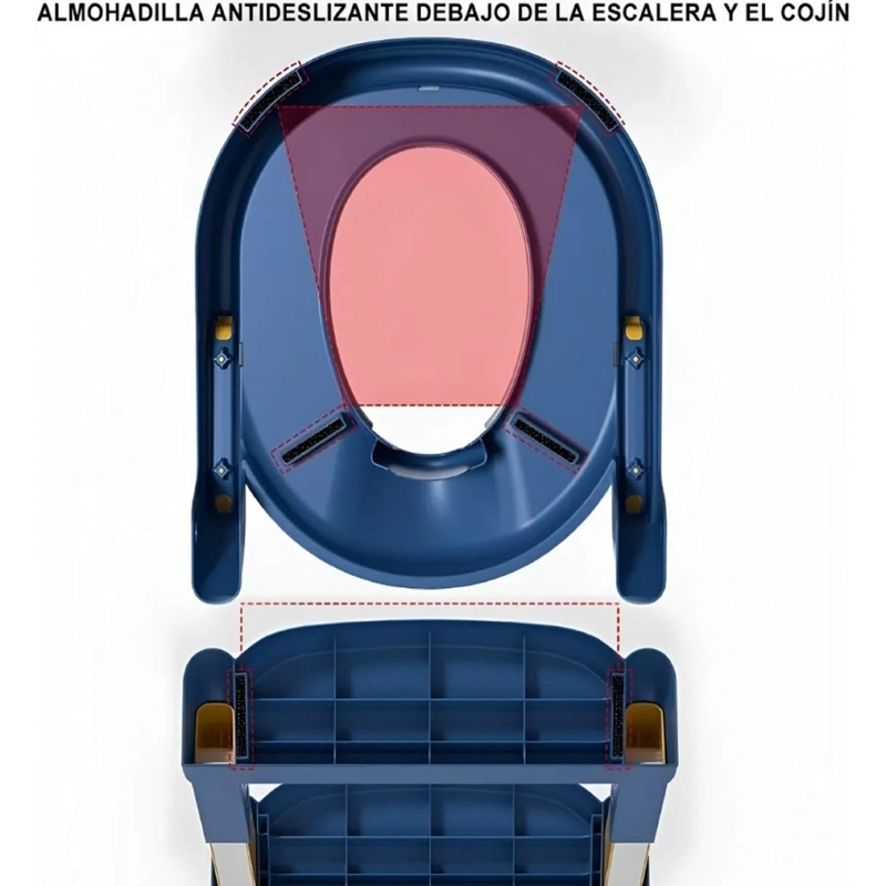 ASIENTO ADAPTADOR CON ESCALERA PARA INODORO INFANTIL - AZUL - 3
