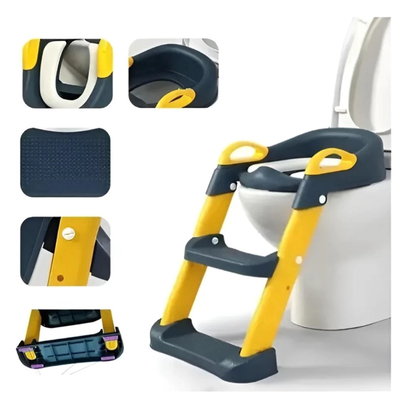 ASIENTO ADAPTADOR CON ESCALERA PARA INODORO INFANTIL - AZUL - 4