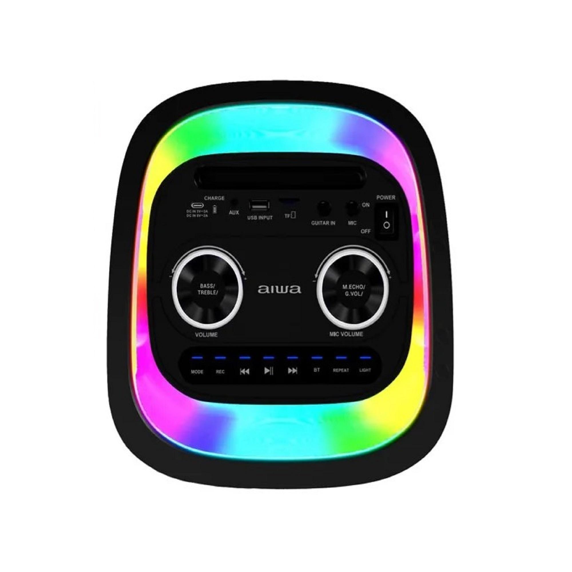 PARLANTE BLUETOOTH AIWA AW-POH4D KARAOKE TWS LED - NEGRO - 3