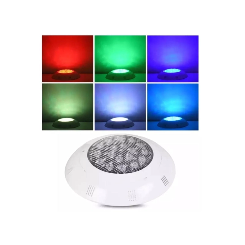 FOCO LUZ LED DE PISCINA CON CONTROL REMOTO 24W MULTICOLOR - 1