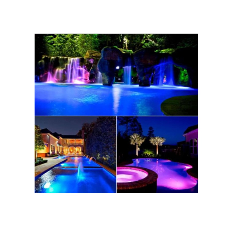 FOCO LUZ LED DE PISCINA CON CONTROL REMOTO 24W MULTICOLOR - 8