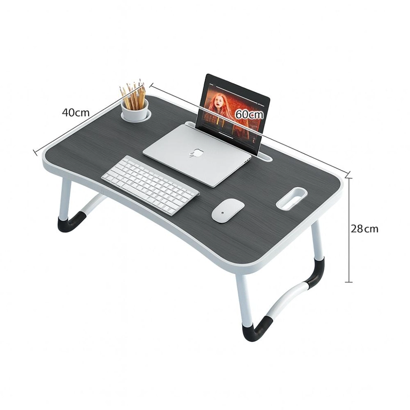 ESCRITORIO PORTATIL MADERA USB Y POSAVASO PLEGABLE - MARRON - 5