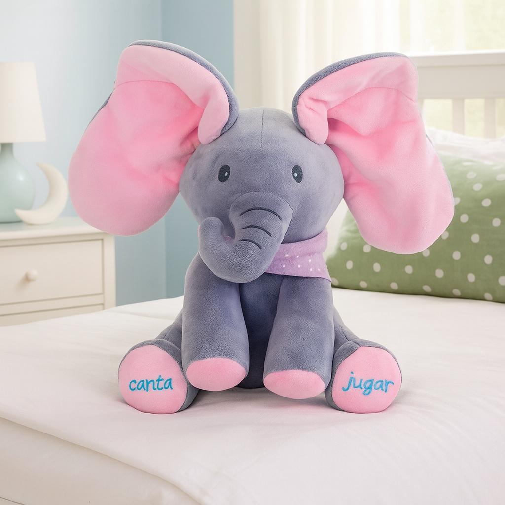 PELUCHE INTERACTIVO ANIMADO MUSICA + JUEGO ELEFANTE BEBE - AZUL - 1