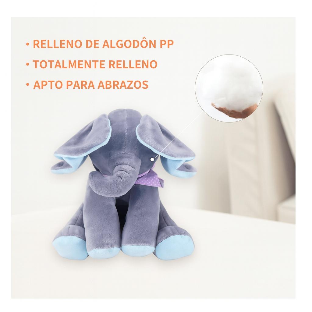 PELUCHE INTERACTIVO ANIMADO MUSICA + JUEGO ELEFANTE BEBE - AZUL - 2