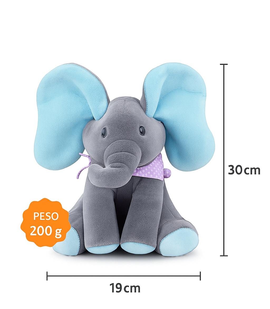 PELUCHE INTERACTIVO ANIMADO MUSICA + JUEGO ELEFANTE BEBE - AZUL - 4