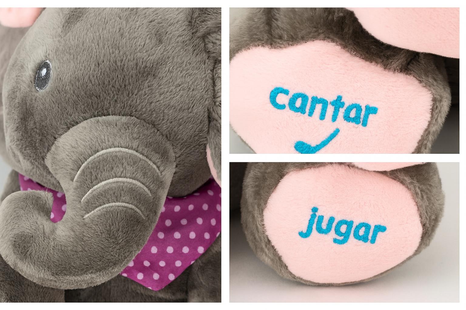 PELUCHE INTERACTIVO ANIMADO MUSICA + JUEGO ELEFANTE BEBE - AZUL - 5