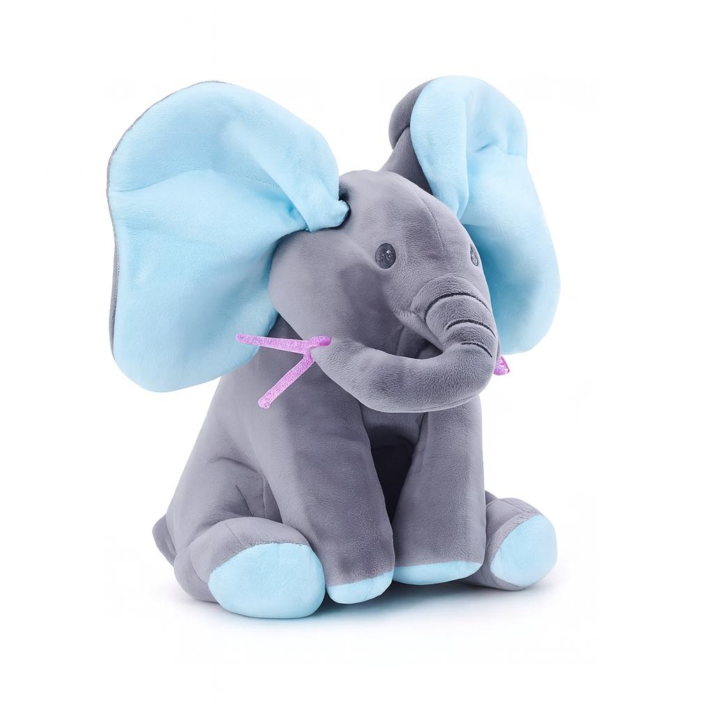 PELUCHE INTERACTIVO ANIMADO MUSICA + JUEGO ELEFANTE BEBE - AZUL - 6
