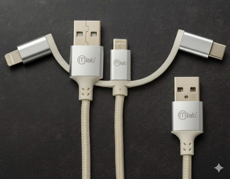 CABLE USB 3 EN 1 MLAB MULTI CONECTOR 1M BLANCO - 3