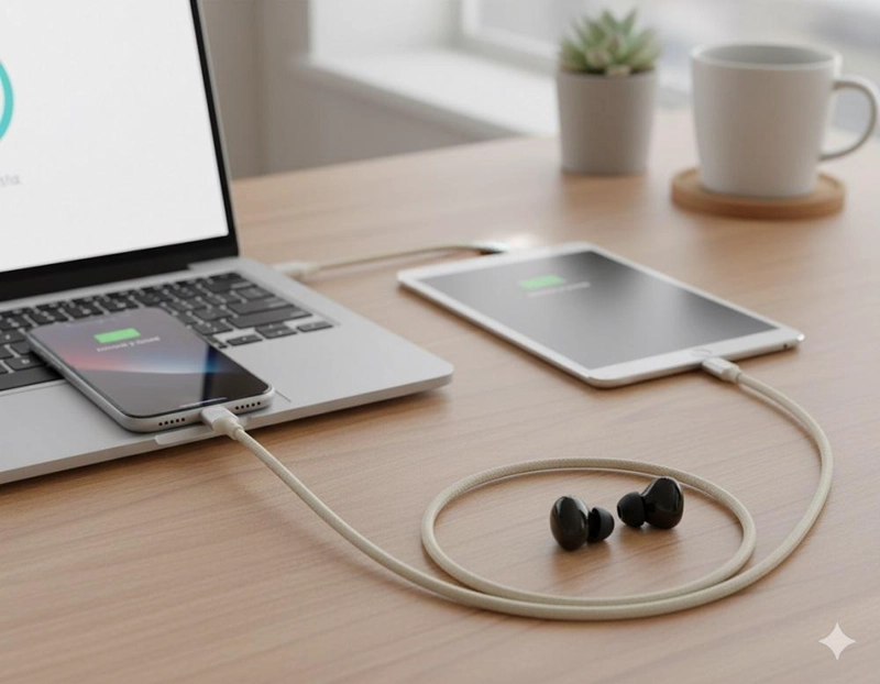 CABLE USB 3 EN 1 MLAB MULTI CONECTOR 1M BLANCO - 5