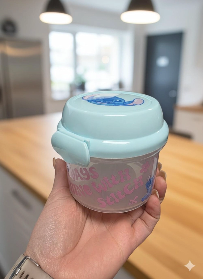 PORTA SNACK DISNEY STITCH INFANTIL AZUL 280ML - 6