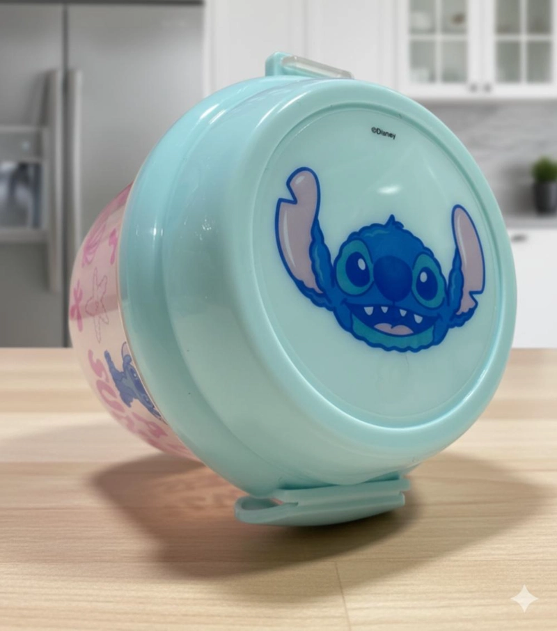 PORTA SNACK DISNEY STITCH INFANTIL AZUL 280ML - 8