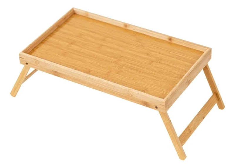 BANDEJA DESAYUNO CAMA PLEGABLE MADERA NATURAL MULTIFUNCIONAL - 6