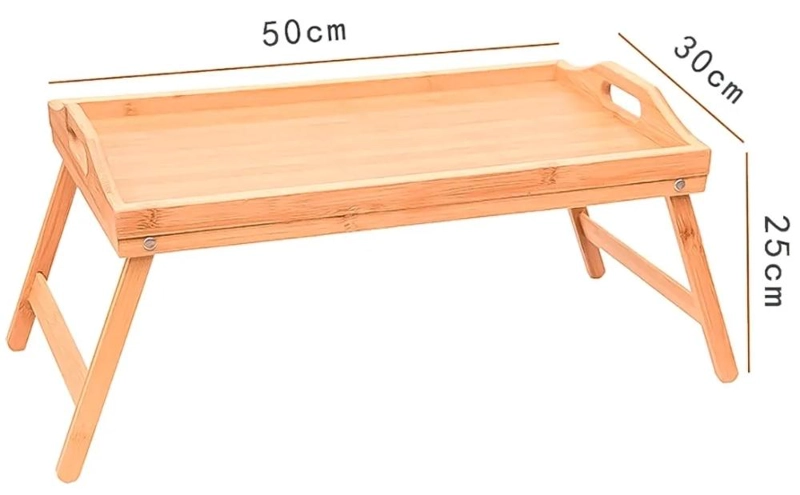 BANDEJA DESAYUNO CAMA PLEGABLE MADERA NATURAL MULTIFUNCIONAL - 8
