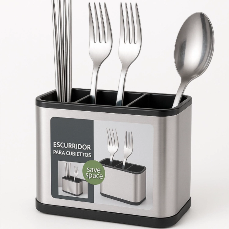 ESCURRIDOR MULTIFUNCIONAL PARA CUBIERTOS DE COCINA - 3