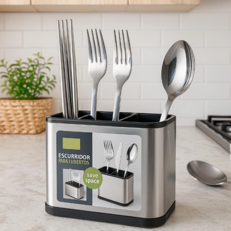ESCURRIDOR MULTIFUNCIONAL PARA CUBIERTOS DE COCINA - 4