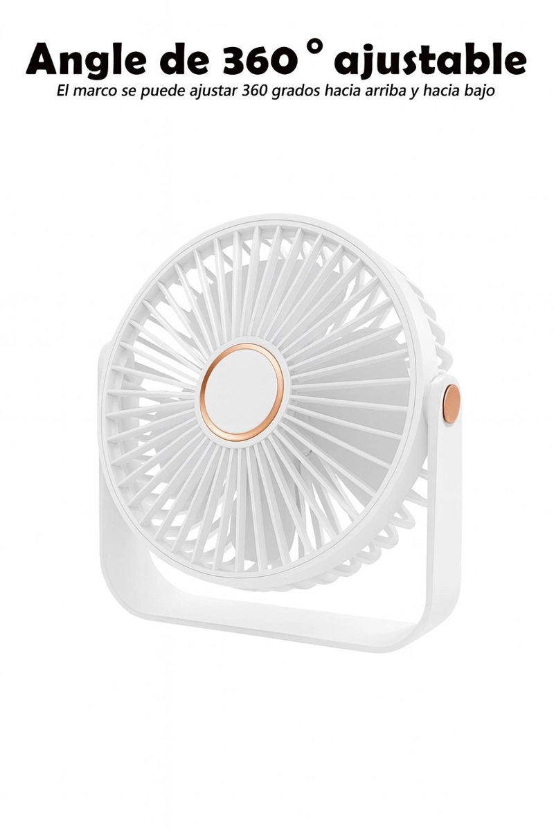 VENTILADOR DE ESCRITORIO PORTATIL USB CON LUZ RECARGABLE 17 CM - 5