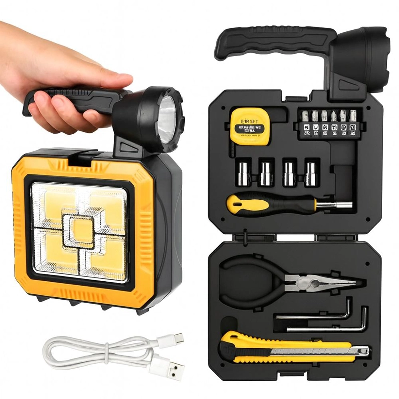 LINTERNA SOLAR LED RECARGABLE DE CAMPING CON HERRAMIENTAS - 4