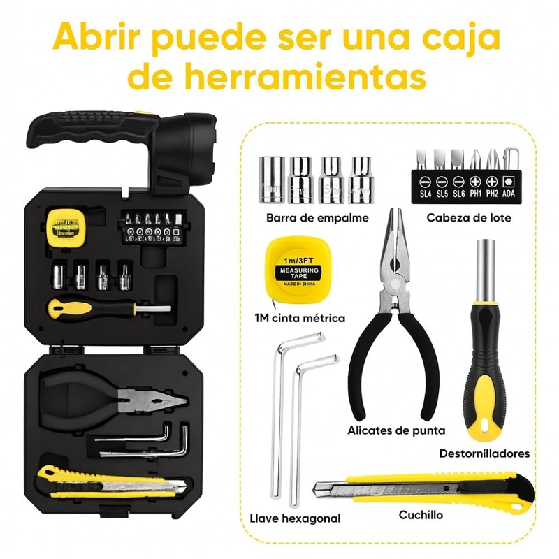 LINTERNA SOLAR LED RECARGABLE DE CAMPING CON HERRAMIENTAS - 6
