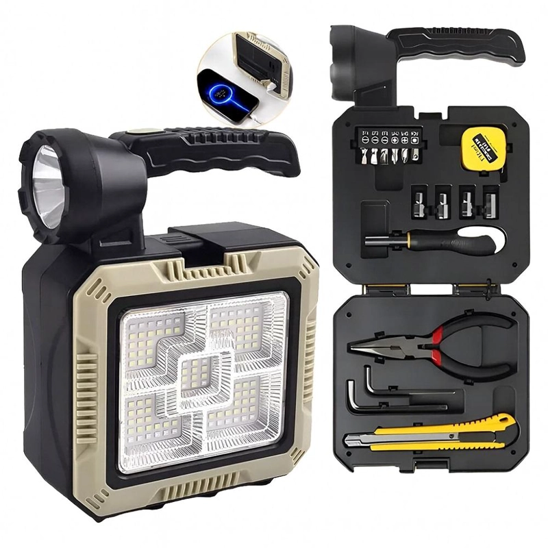 LINTERNA LED SOLAR RECARGABLE CON HERRAMIENTAS INTEGRADAS - 3