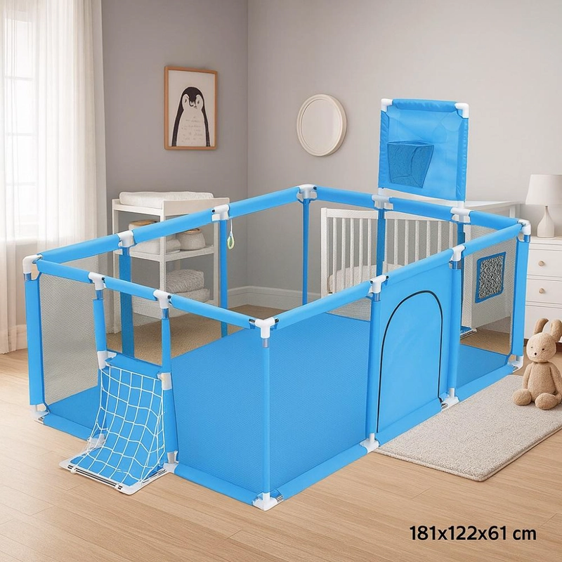 CORRAL INFANTIL DE JUEGO 180 CM CON CANASTA PARA BEBE S - 2