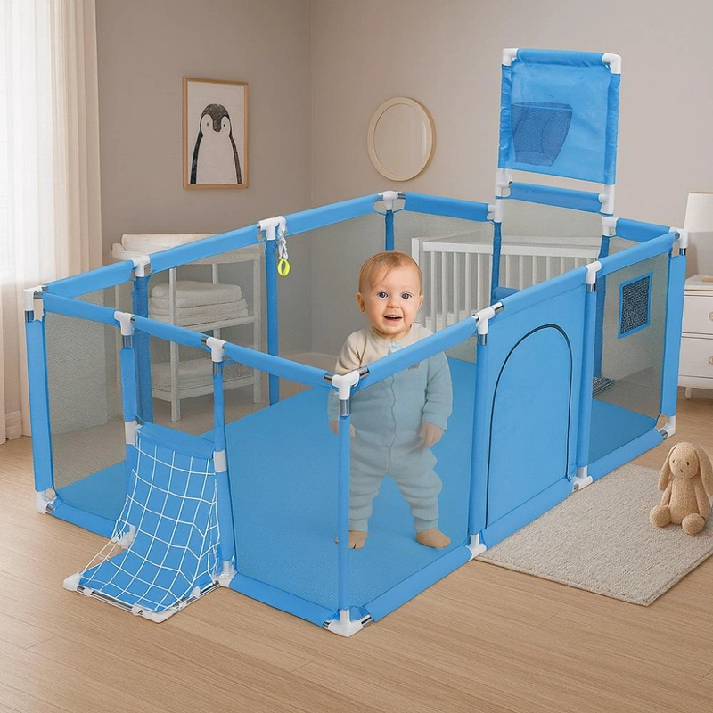 CORRAL INFANTIL DE JUEGO 180 CM CON CANASTA PARA BEBE S - 4