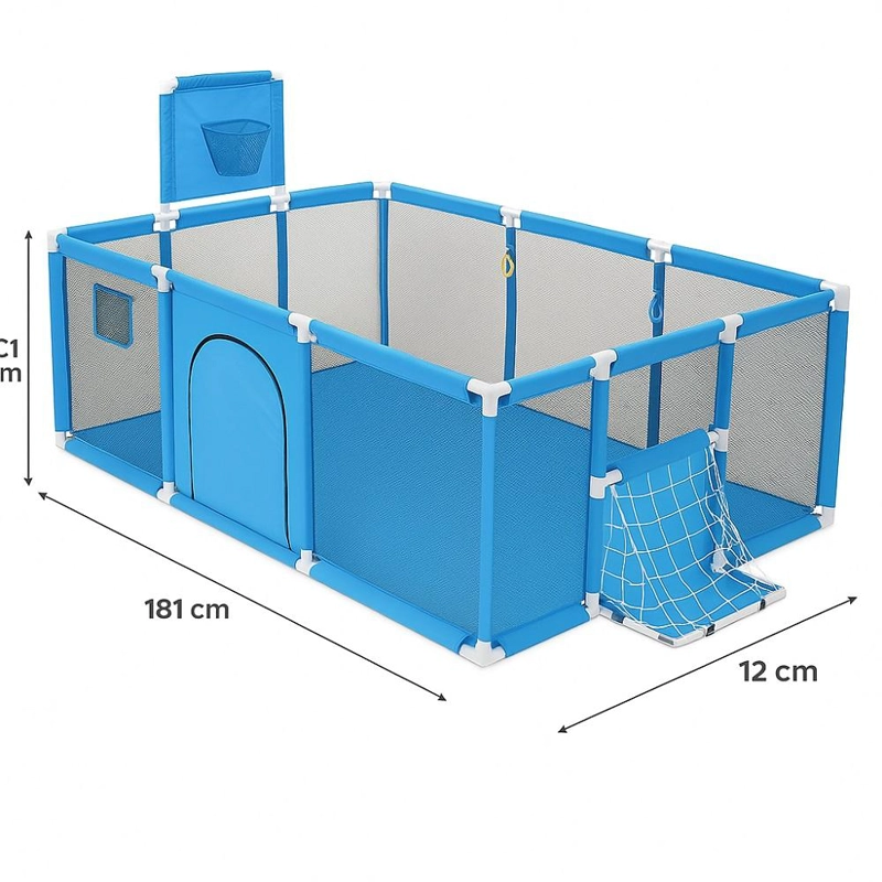 CORRAL INFANTIL DE JUEGO 180 CM CON CANASTA PARA BEBE S - 6