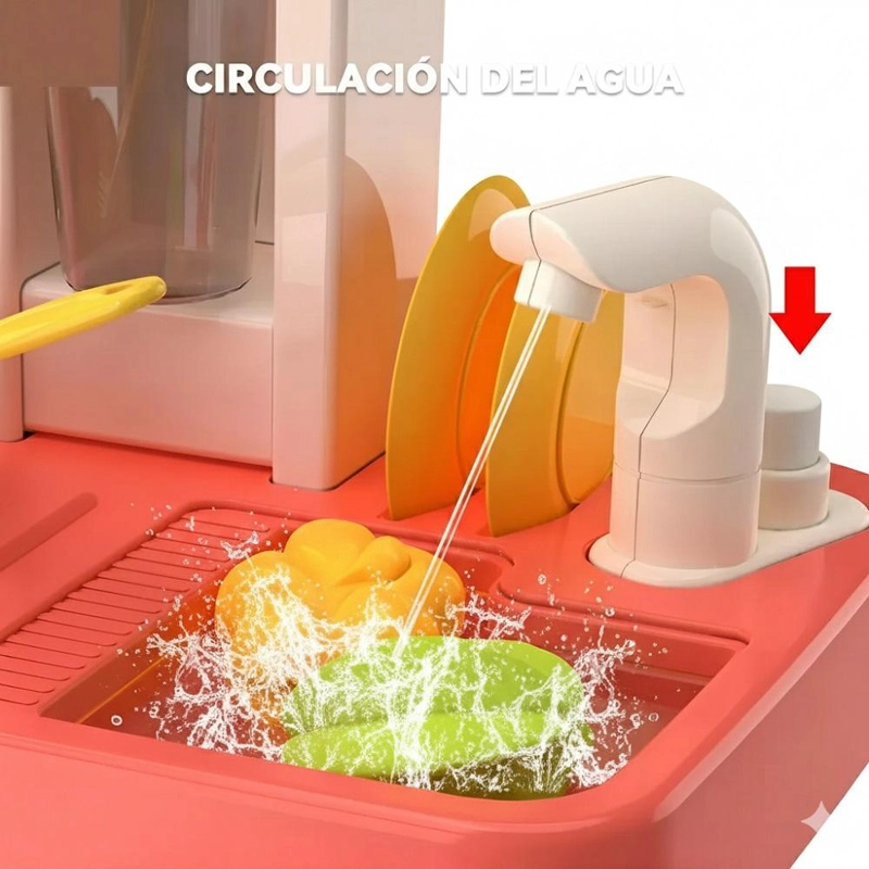COCINA INFANTIL GRANDE 50PCS CON SPRAY Y SONIDOS - 4