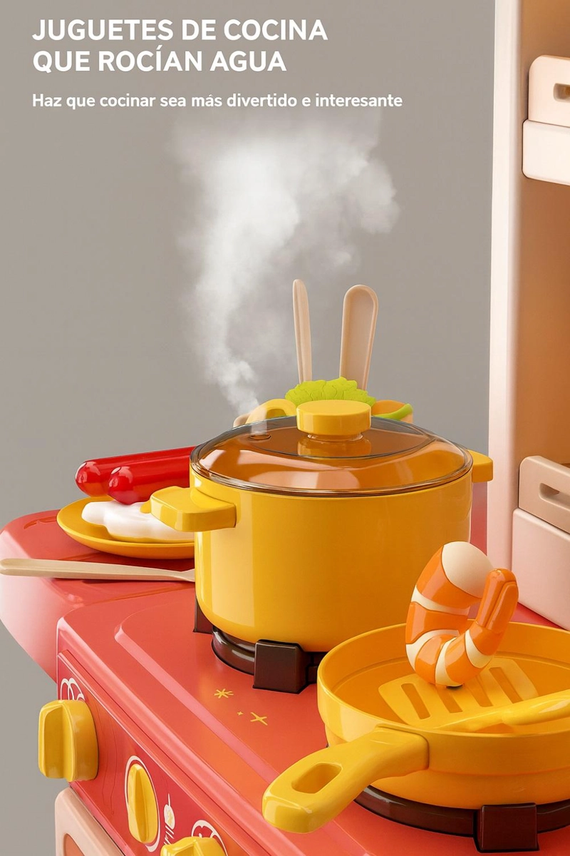 COCINA INFANTIL GRANDE 50PCS CON SPRAY Y SONIDOS - 5