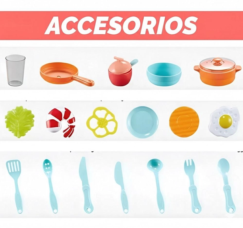 COCINA INFANTIL GRANDE 50PCS CON SPRAY Y SONIDOS - 6