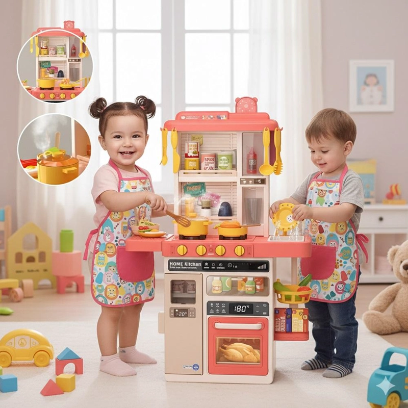 COCINA INFANTIL GRANDE 50PCS CON SPRAY Y SONIDOS - 8