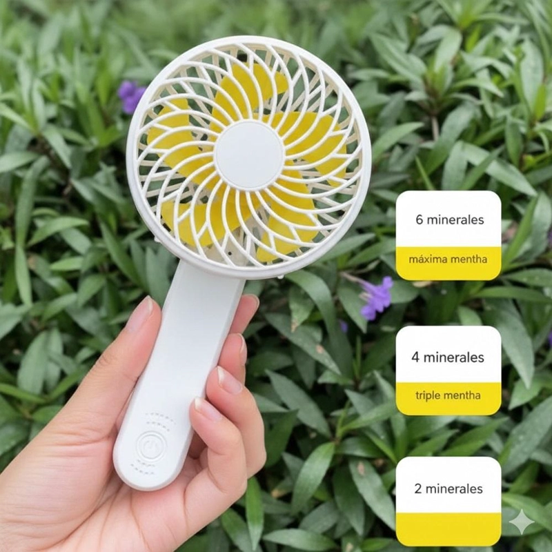 MINI VENTILADOR PORTATIL DE MANO 3 VELOCIDADES RECARGABLE - BLANCO - 4