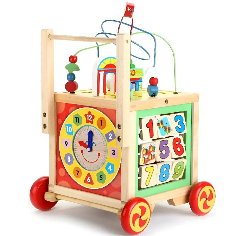 ANDADOR EDUCATIVO DE MADERA CON ACTIVIDADES PARA BEBE S - 1