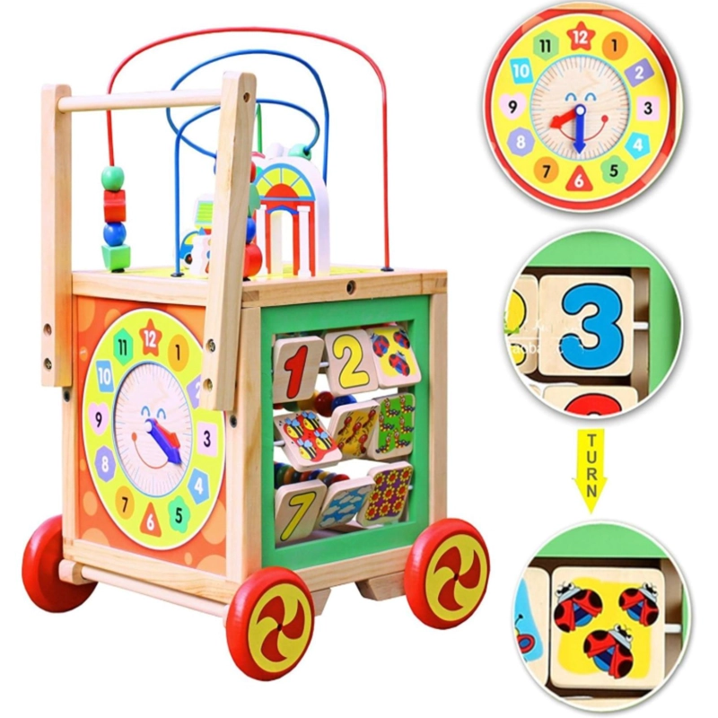 ANDADOR EDUCATIVO DE MADERA CON ACTIVIDADES PARA BEBE S - 2