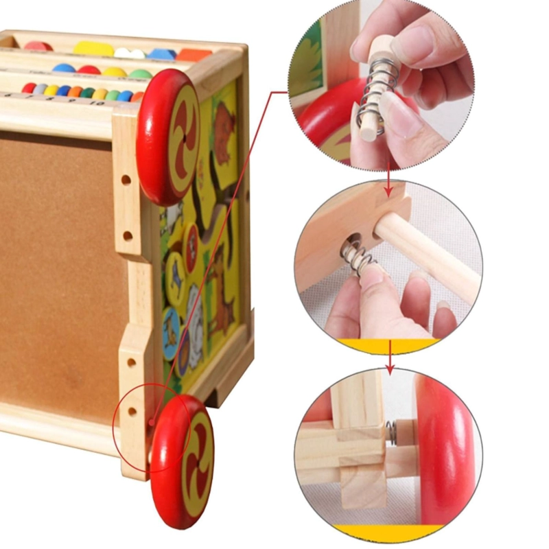ANDADOR EDUCATIVO DE MADERA CON ACTIVIDADES PARA BEBE S - 6