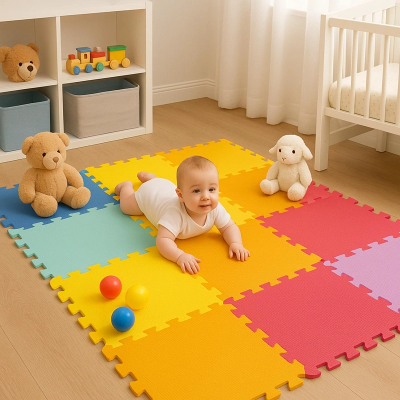 ALFOMBRA GOMA EVA   60X60 CM INFANTIL 12 PIEZAS DE COLORES - 4