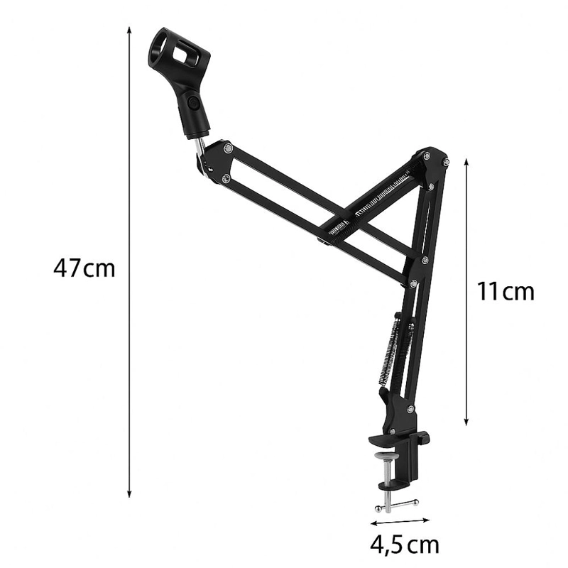 BRAZO SOPORTE MICROFONO AJUSTABLE METALICO PROFESIONAL - 9