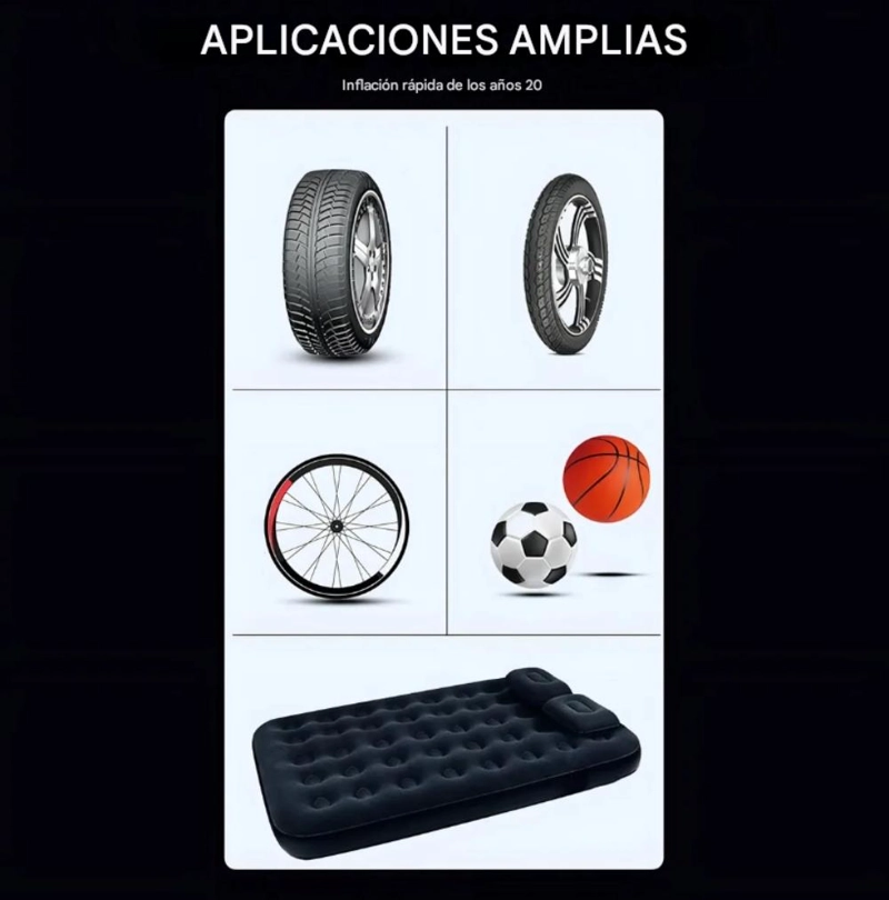 COMPRESOR DE AIRE PORTATIL  INFLADOR DE NEUMATICOS DIGITAL - 8