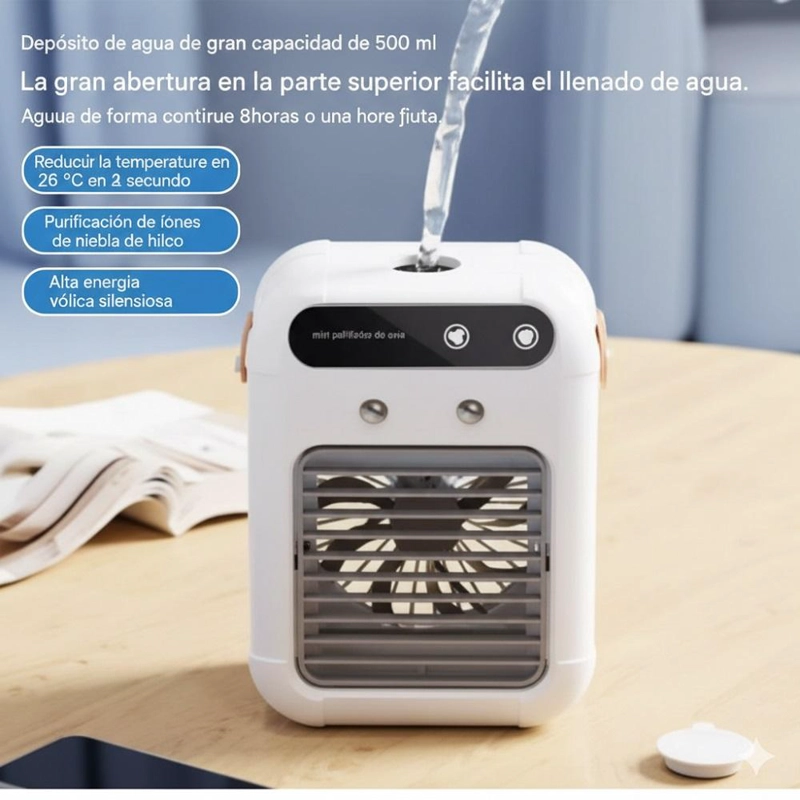 AIRE ACONDICIONADO CON HUMIFICADOR USB  PORTATIL 3000MAH - 6