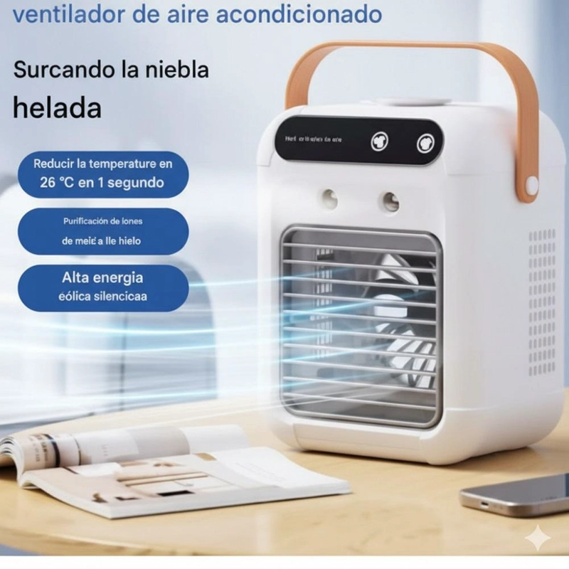 AIRE ACONDICIONADO CON HUMIFICADOR USB  PORTATIL 3000MAH - 7