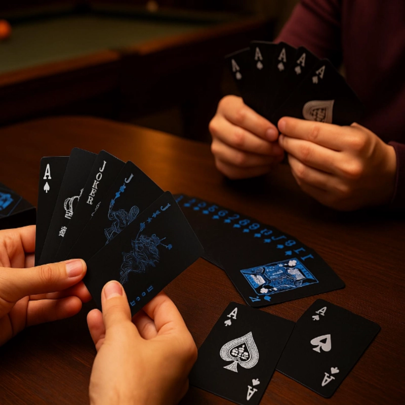 BARAJA DE NAIPES POKER MAGIA PLASTICA NEGRA PREMIUM - 4