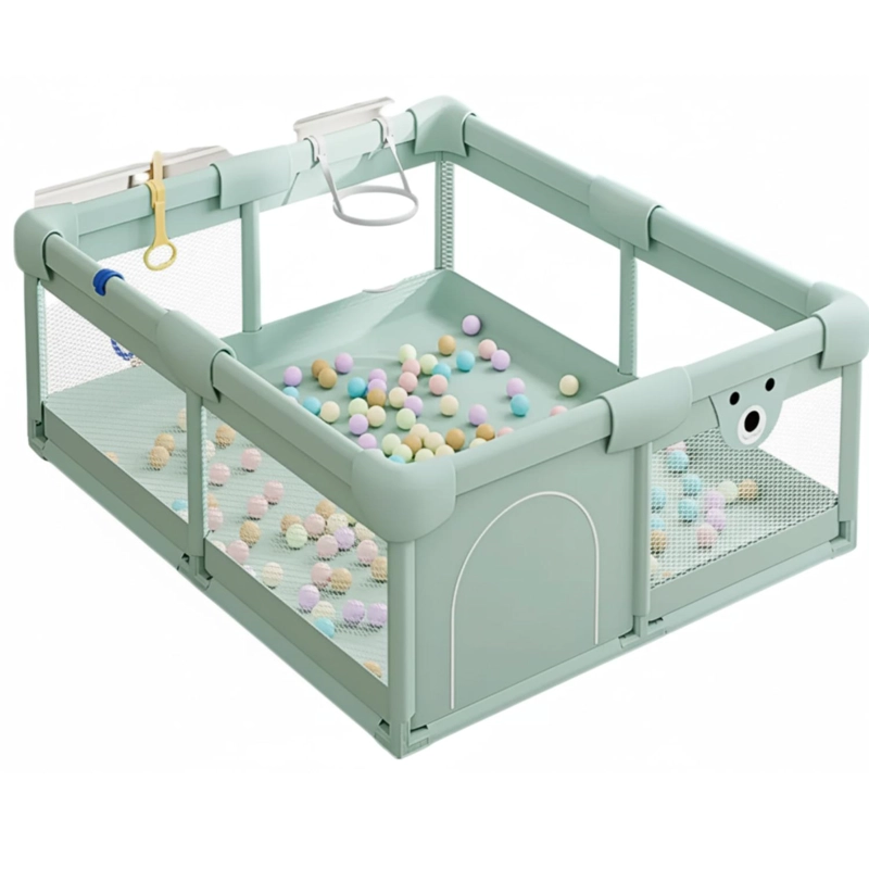 CORRAL DE JUEGOS INFANTIL  CON ACCESORIOS DE JUEGO  150X180 - GRIS - TAMAÑO UNICO - 1
