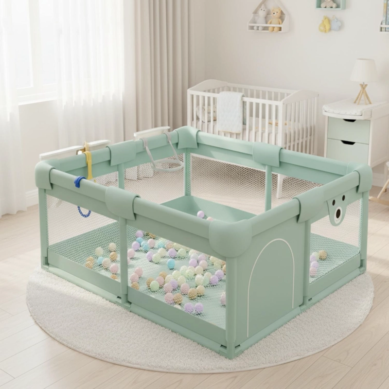 CORRAL DE JUEGOS INFANTIL  CON ACCESORIOS DE JUEGO  150X180 - GRIS - TAMAÑO UNICO - 4