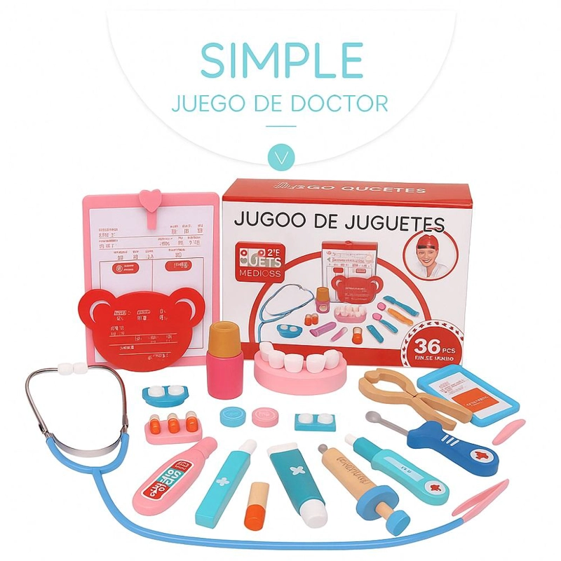JUGUETE DIDACTICO KIT DENTISTA INFANTIL DE MADERA - 3