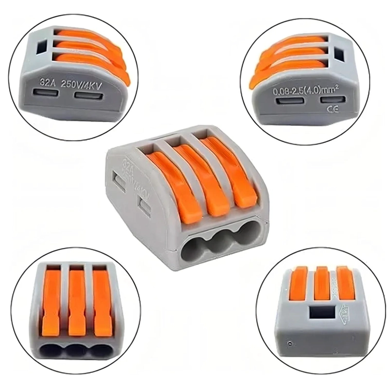 CONECTORES TIPO WAGO 3 ENTRADAS – PACK 100 UNIDADES - 2