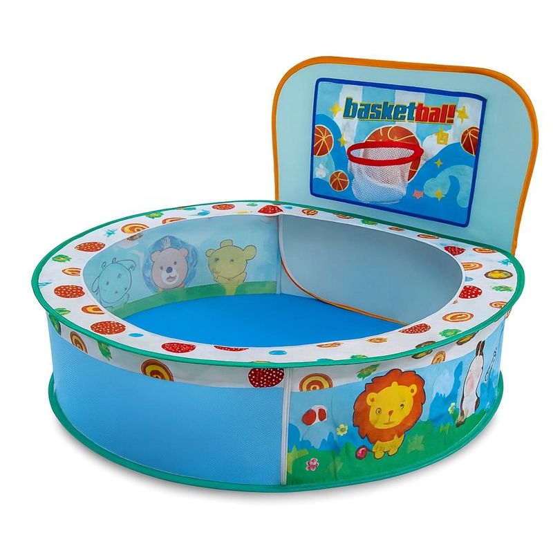 PISCINA DE JUEGOS INFANTIL PLEGABLE CON CANASTA BASKETBALL - 1