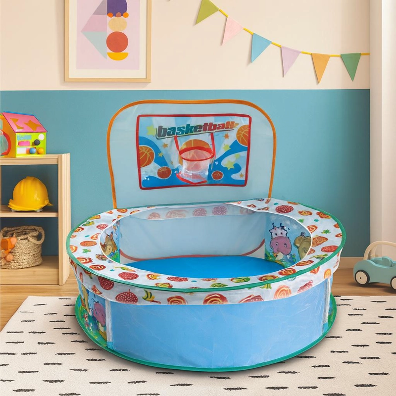 PISCINA DE JUEGOS INFANTIL PLEGABLE CON CANASTA BASKETBALL - 8