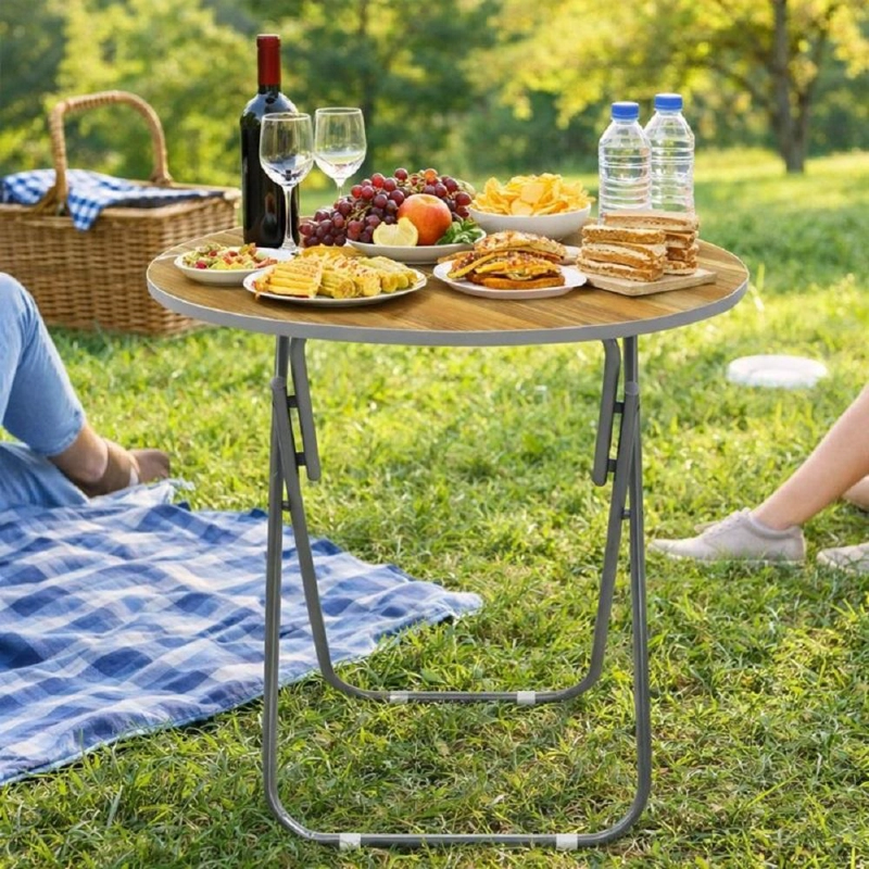 MESA PLEGABLE REDONDA IDEAL HOGAR Y EXTERIOR - 7