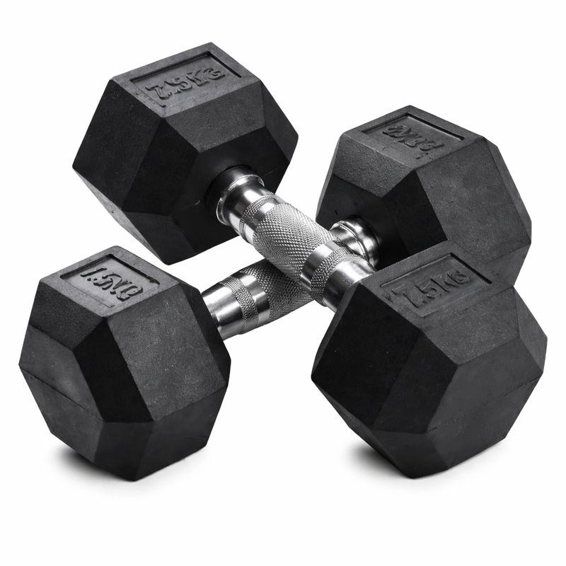 PAR DE MANCUERNA PROFESIONAL HEXAGONAL 7.5 KG  USO FITNESS - 1